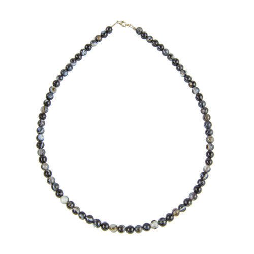 collar agata negra zona piedras bolas 6mm