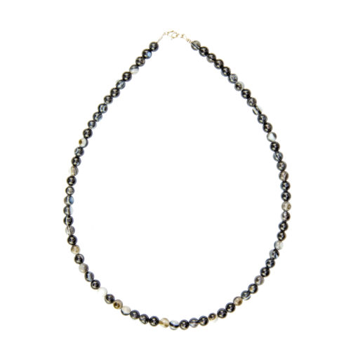 collar agata negra zona piedras bolas 6mm