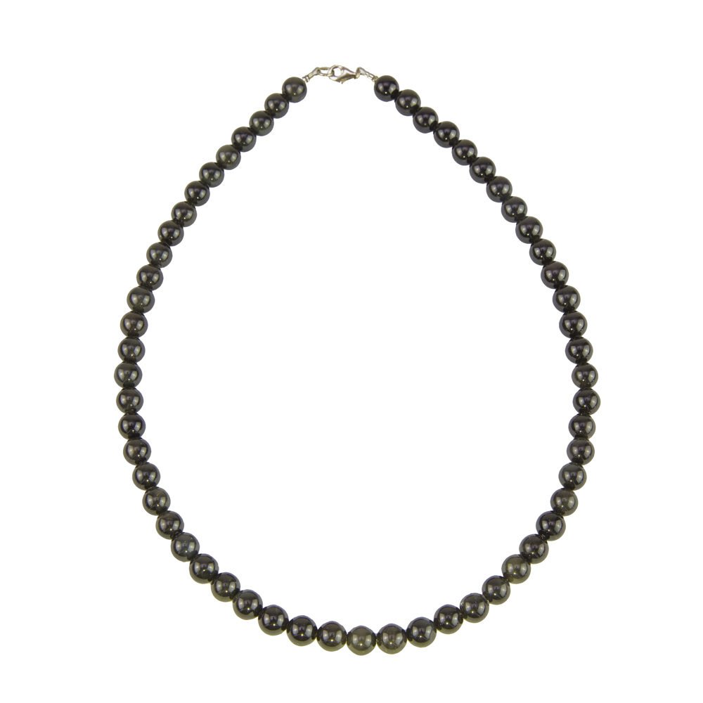 collar obsidiana negra piedras bolas 8mm