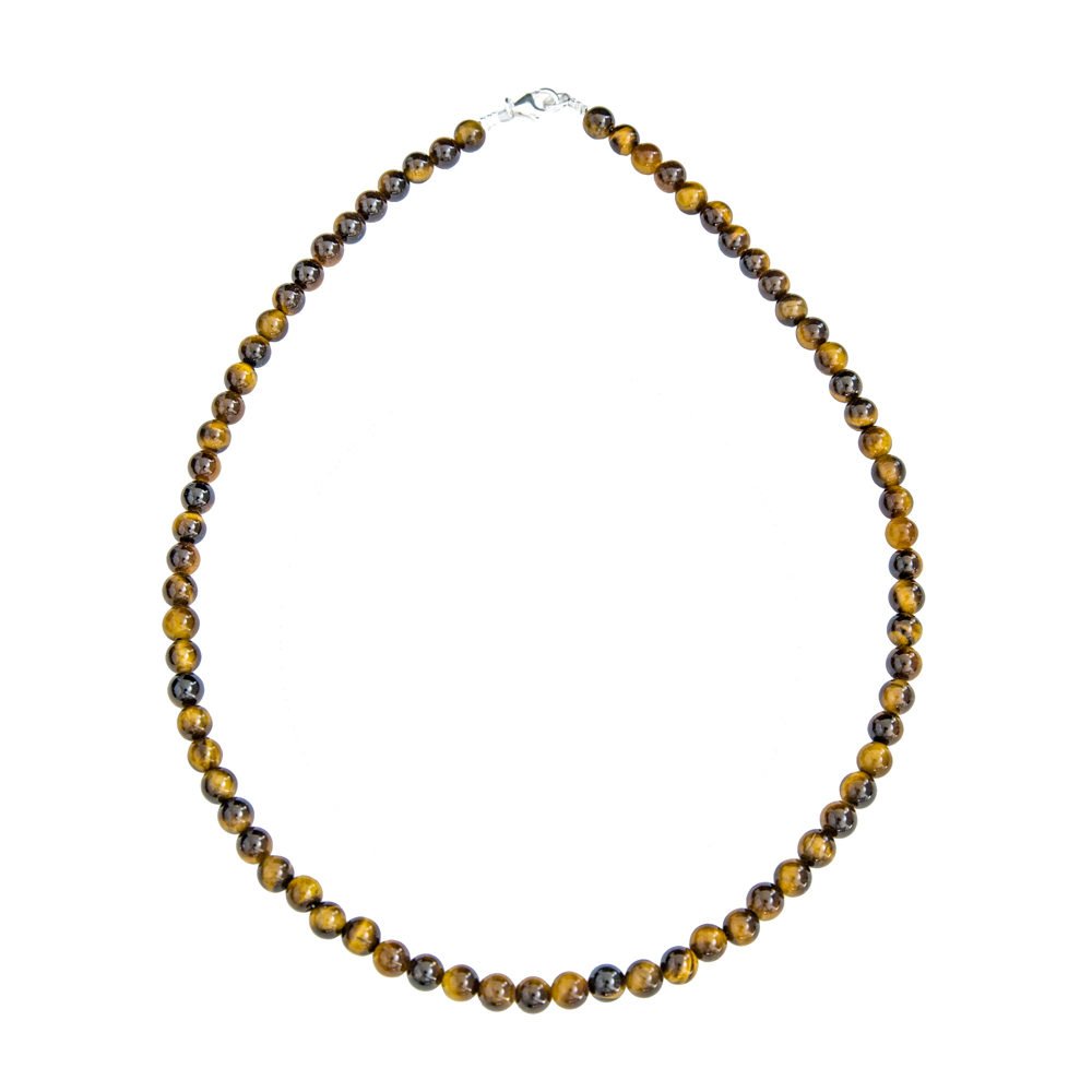 collar ojo de tigre piedras bolas 6mm