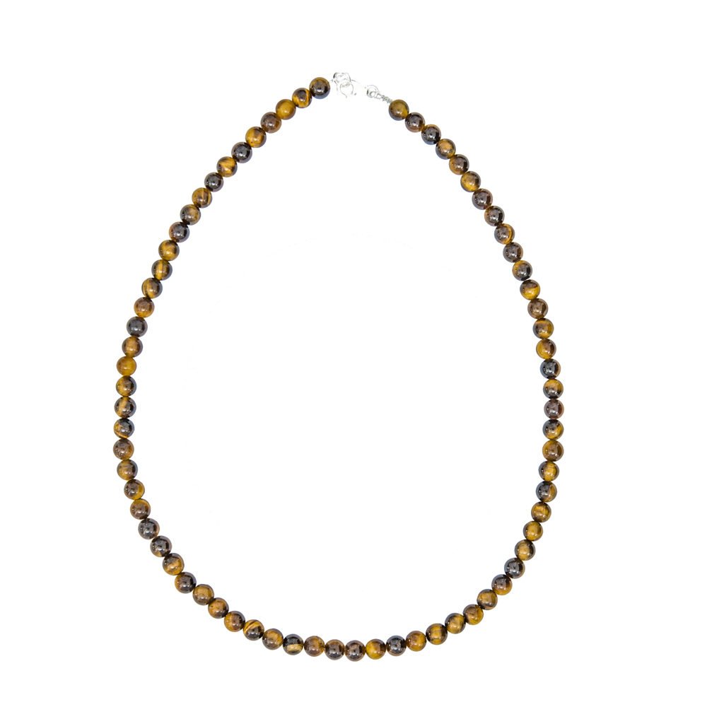 collar ojo de tigre piedras bolas 6mm