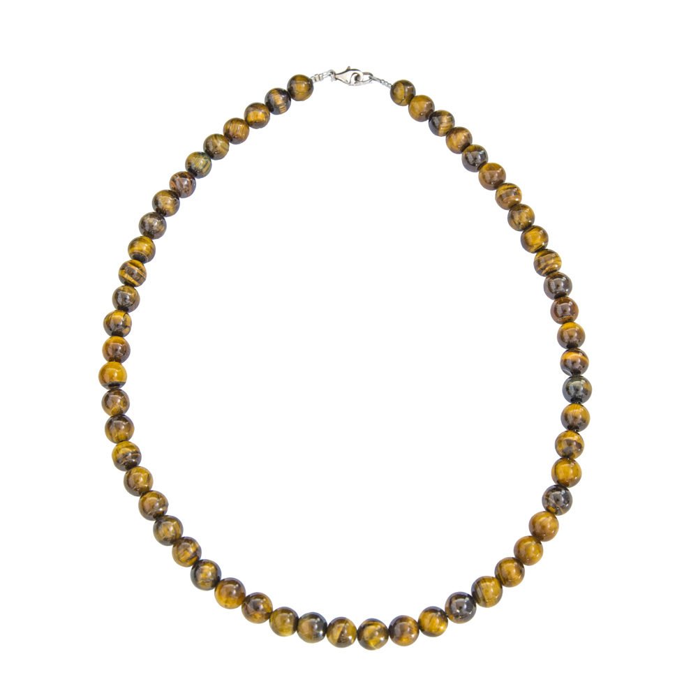 collar ojo de tigre piedras bolas 8mm