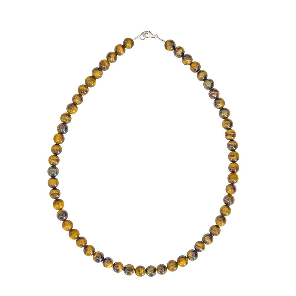 collar ojo de tigre piedras bolas 8mm