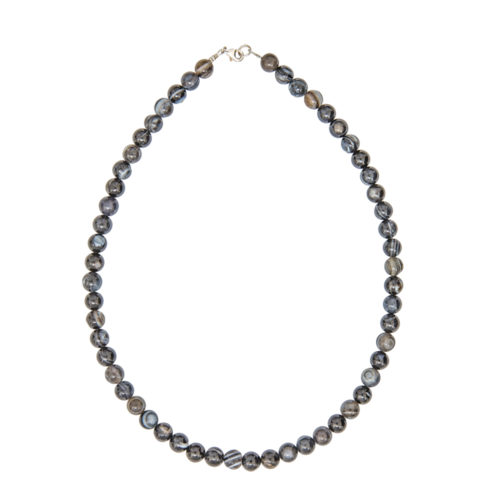 collar agata negra zona piedras bolas 8mm