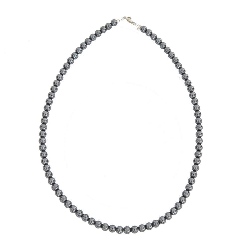collar hematita piedras bolas 6mm