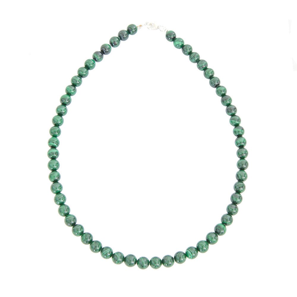 collar malaquita piedras bolas 8mm