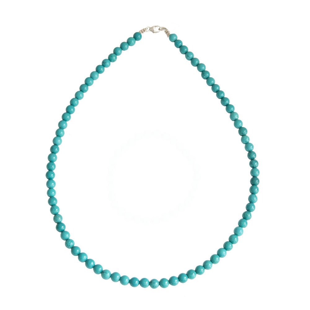 collar turquesa piedras bolas 6mm