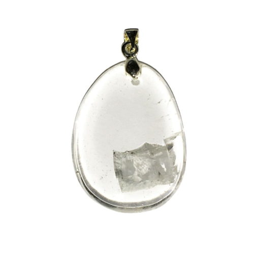 colgante cristal de roca piedra plana