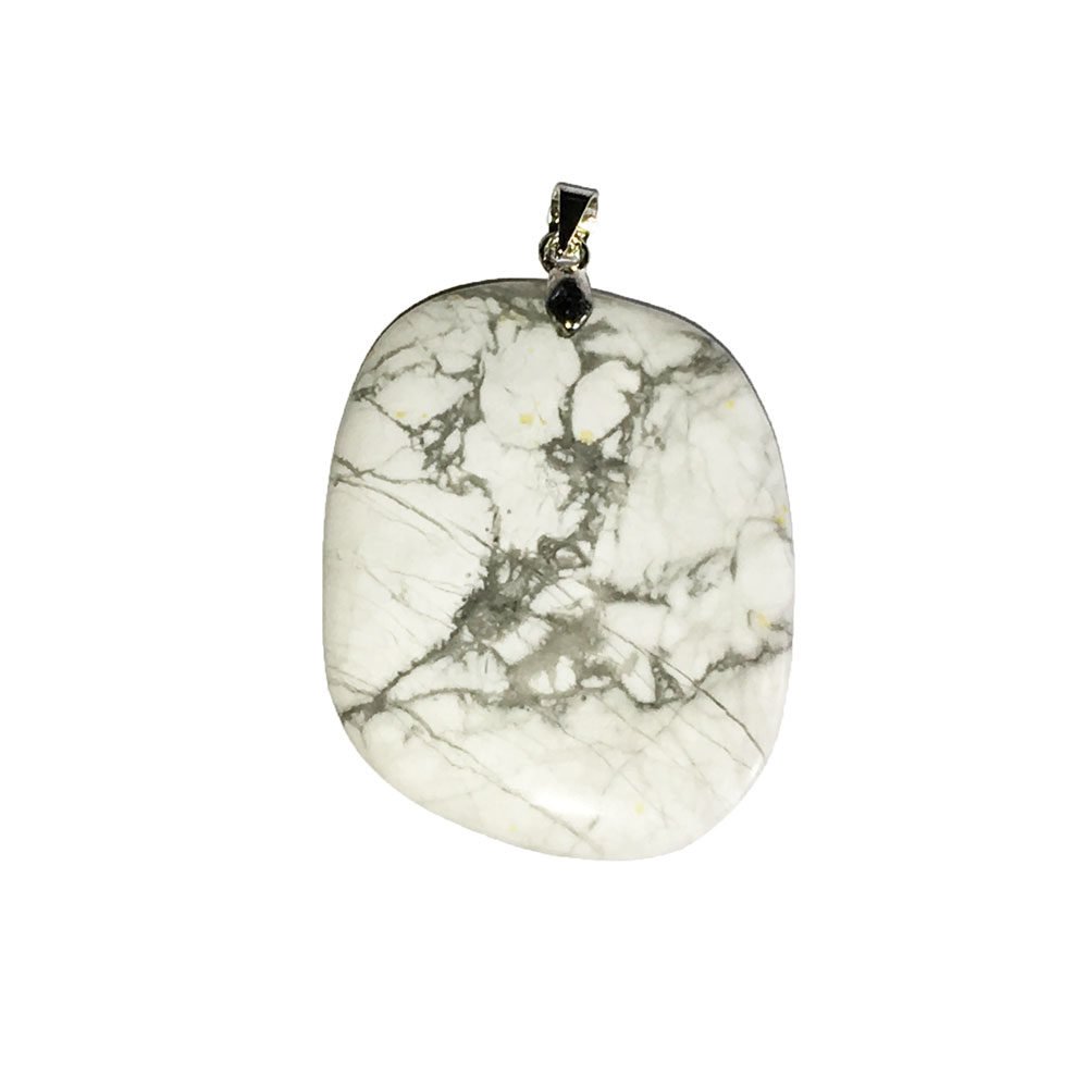 colgante piedra plana howlita