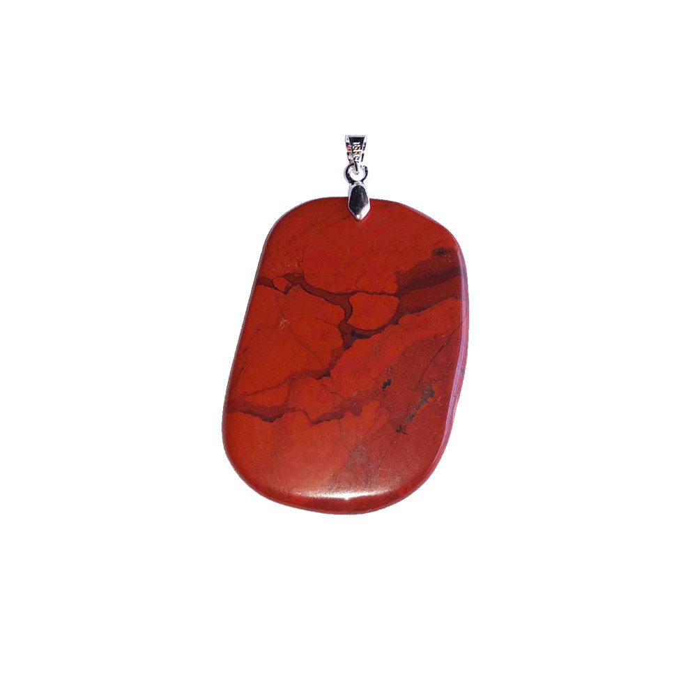 colgante jaspe rojo piedra plana