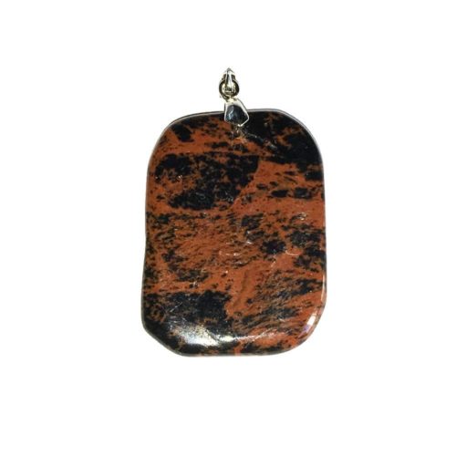 colgante obsidiana caoba piedra plana