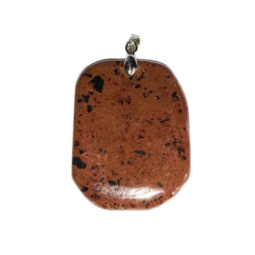 colgante obsidiana caoba piedra plana