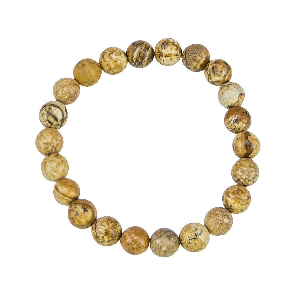 pulsera jaspe paisaje piedras bolas 8mm