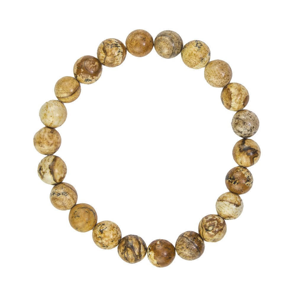 pulsera jaspe paisaje piedras bolas 8mm