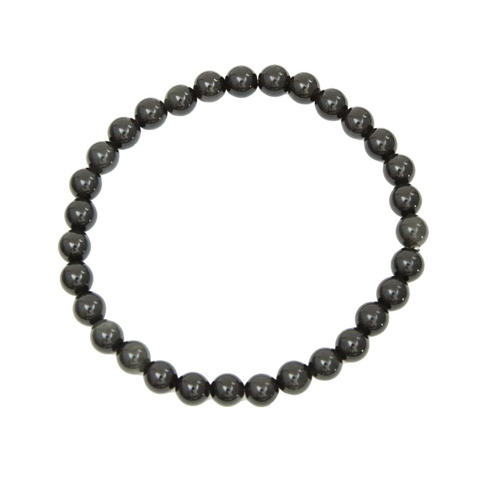 pulsera obsidiana negra piedras bolas 6mm