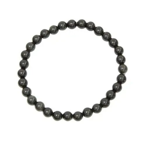 pulsera obsidiana negra piedras bolas 6mm