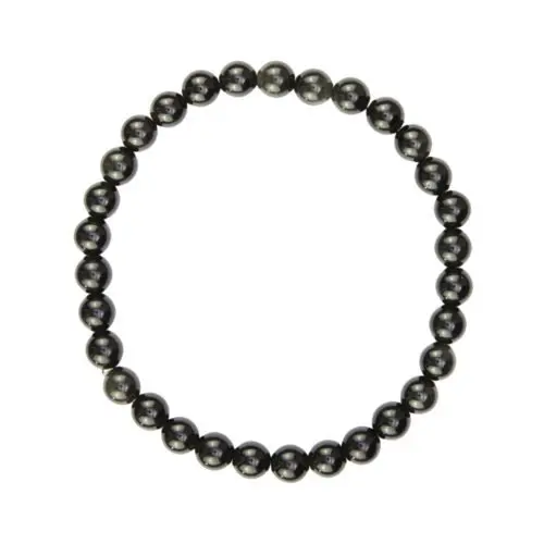pulsera obsidiana negra piedras bolas 6mm