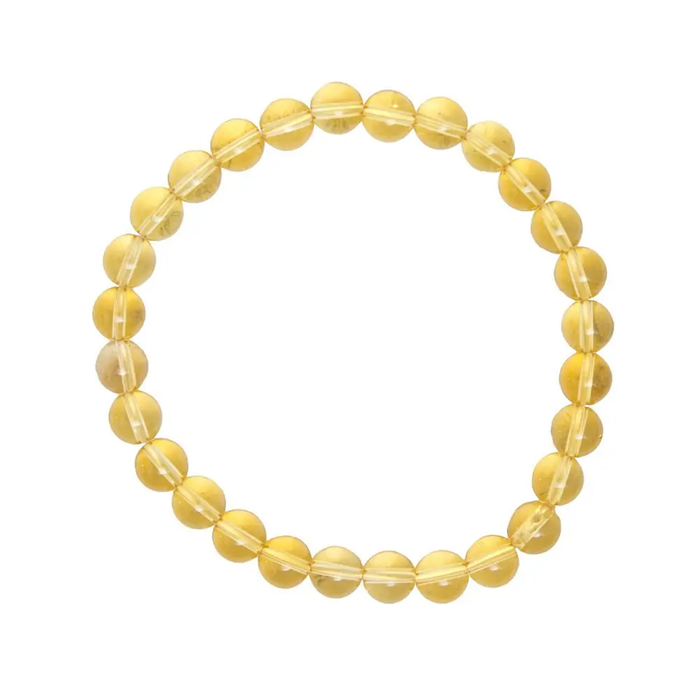 pulsera citrino piedras bolas 6mm