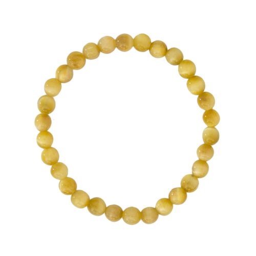 pulsera ojo de tigre dorado piedras bolas 6mm