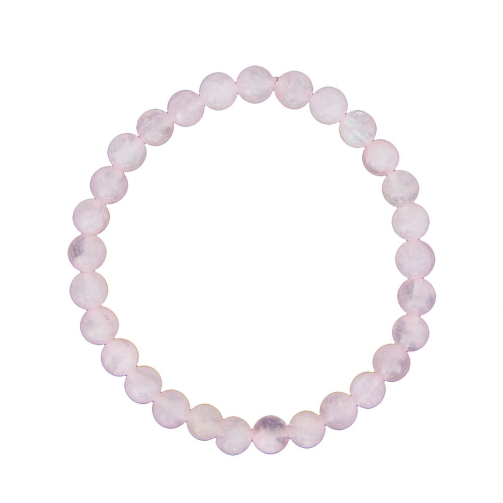 pulsera cuarzo rosa piedras bolas 6mm
