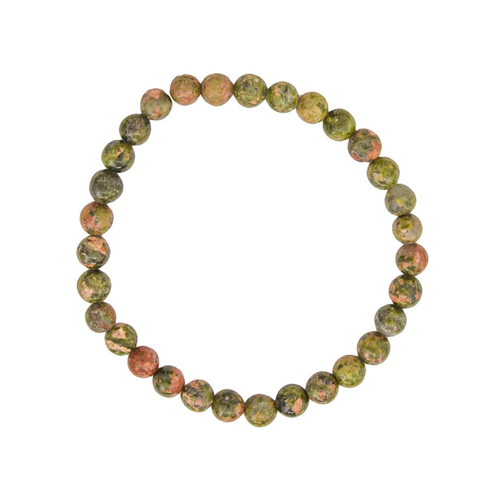 Pulsera unakita piedras bolas 6mm