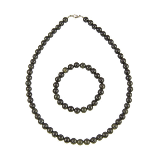 caja obsidiana negra piedras bolas 8mm