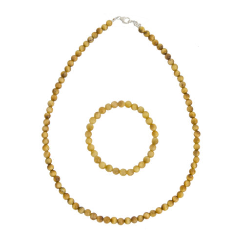 caja ojo de tigre dorado piedras bolas 6mm