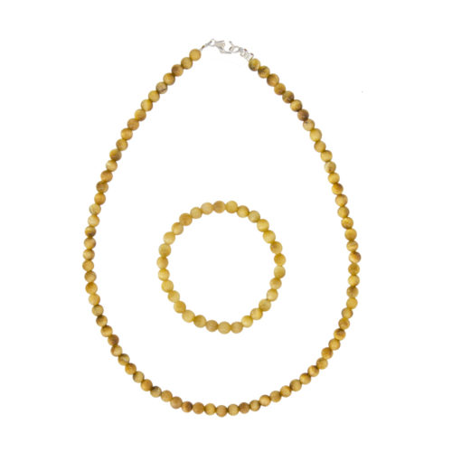 caja ojo de tigre dorado piedras bolas 6mm