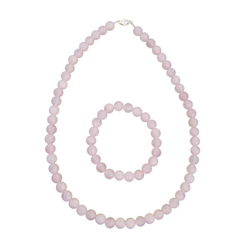 caja cuarzo rosa piedras bolas 8mm