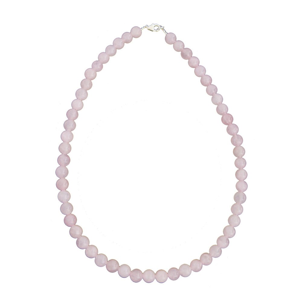 collar cuarzo rosa piedras bolas 8mm
