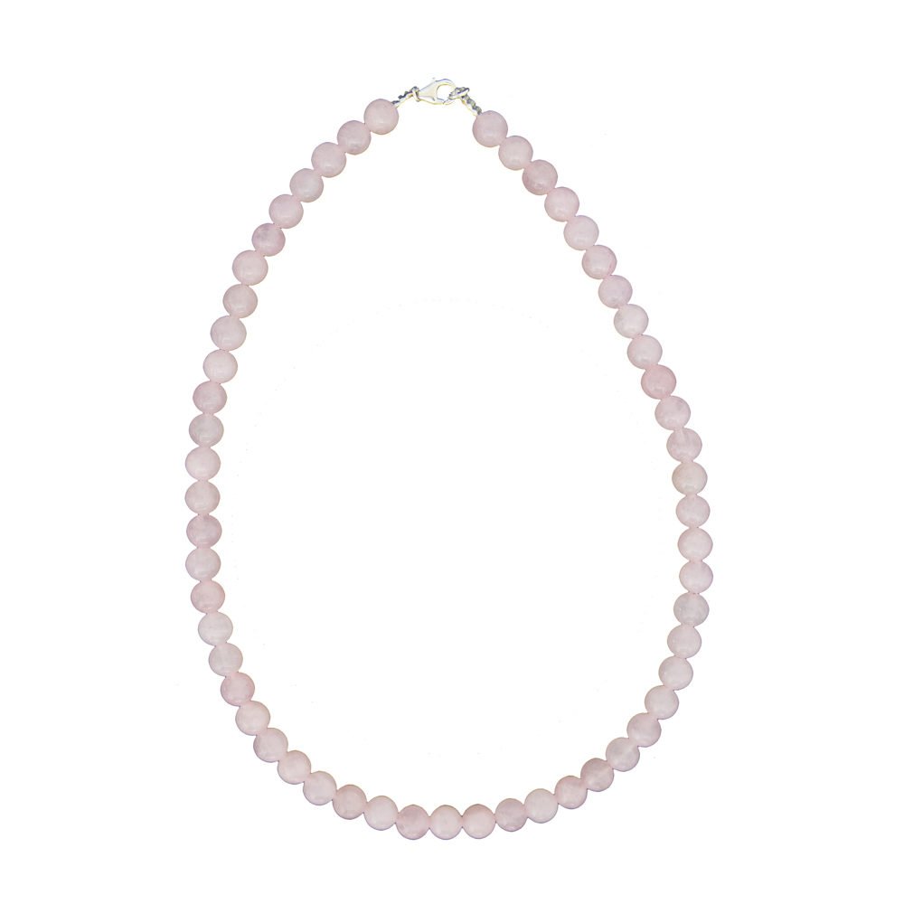 collar cuarzo rosa piedras bolas 8mm