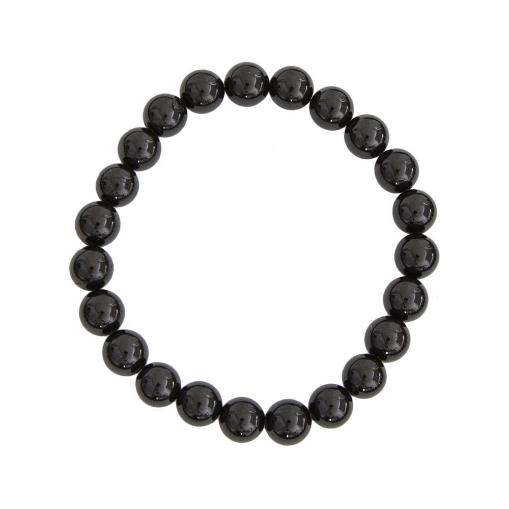 pulsera agata negra piedras bolas 8mm