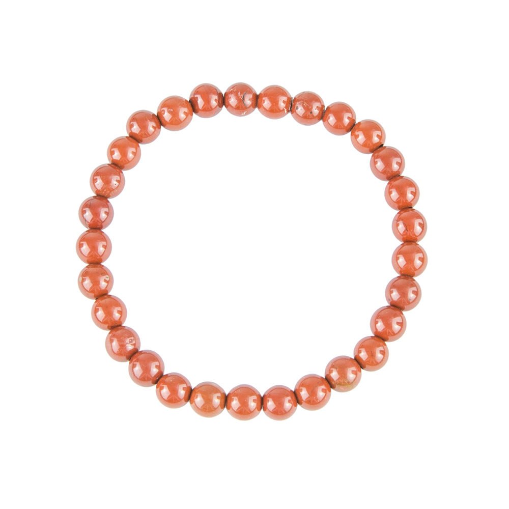 pulsera jaspe rojo piedras bolas 6mm