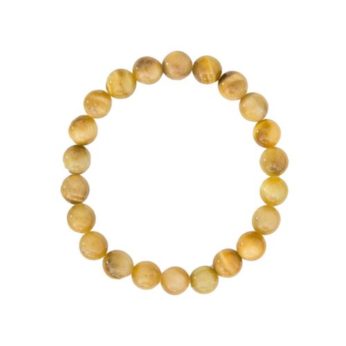 pulsera ojo de tigre dorado piedras bolas 8mm