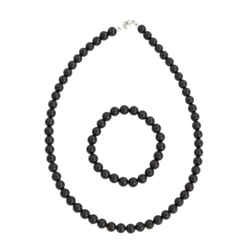 juego ágata negra piedras bolas 8mm