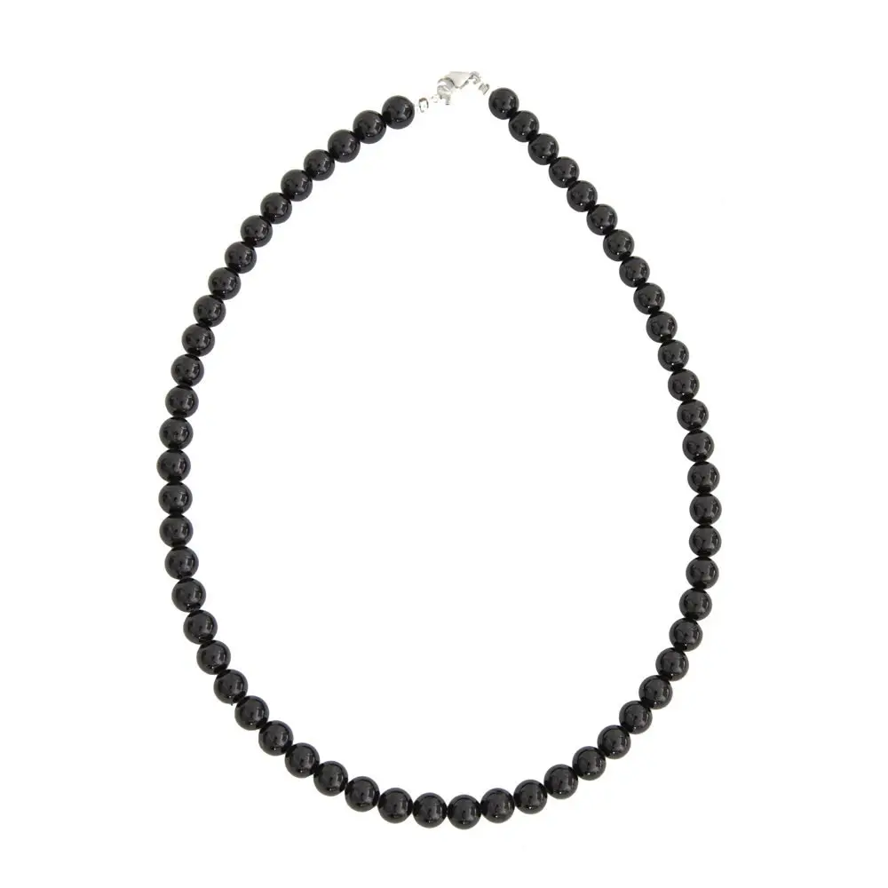 collar turmalina negra piedras bolas 8mm