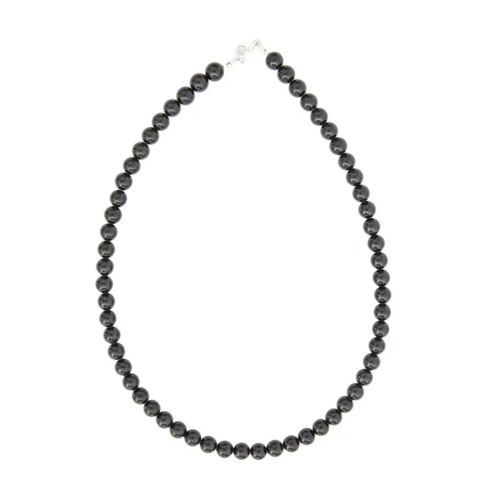collar turmalina negra piedras bolas 8mm