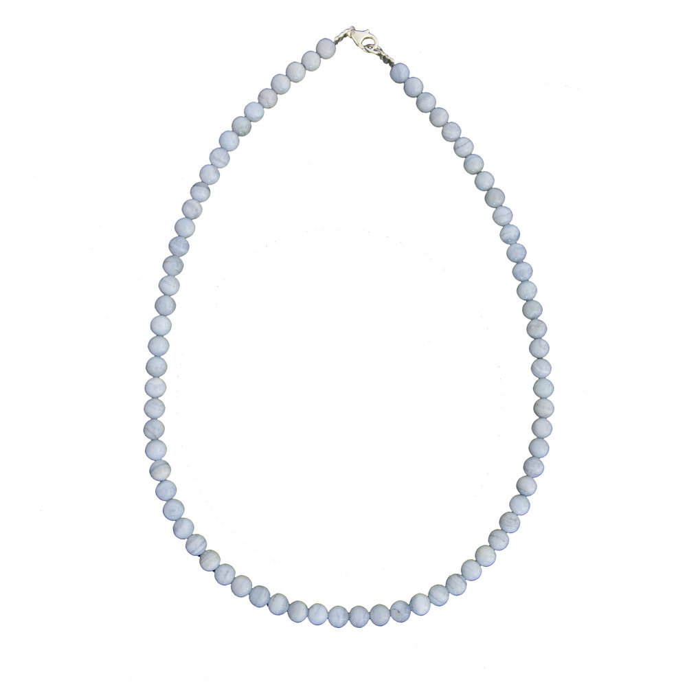 collar calcedonia piedras bolas 6mm