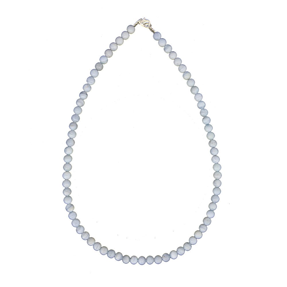 collar calcedonia piedras bolas 6mm