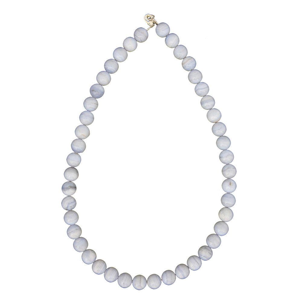 collar calcedonia piedras bolas 10mm