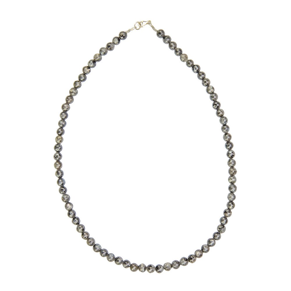 collar labradorita con inclusiones piedras bolas 6mm