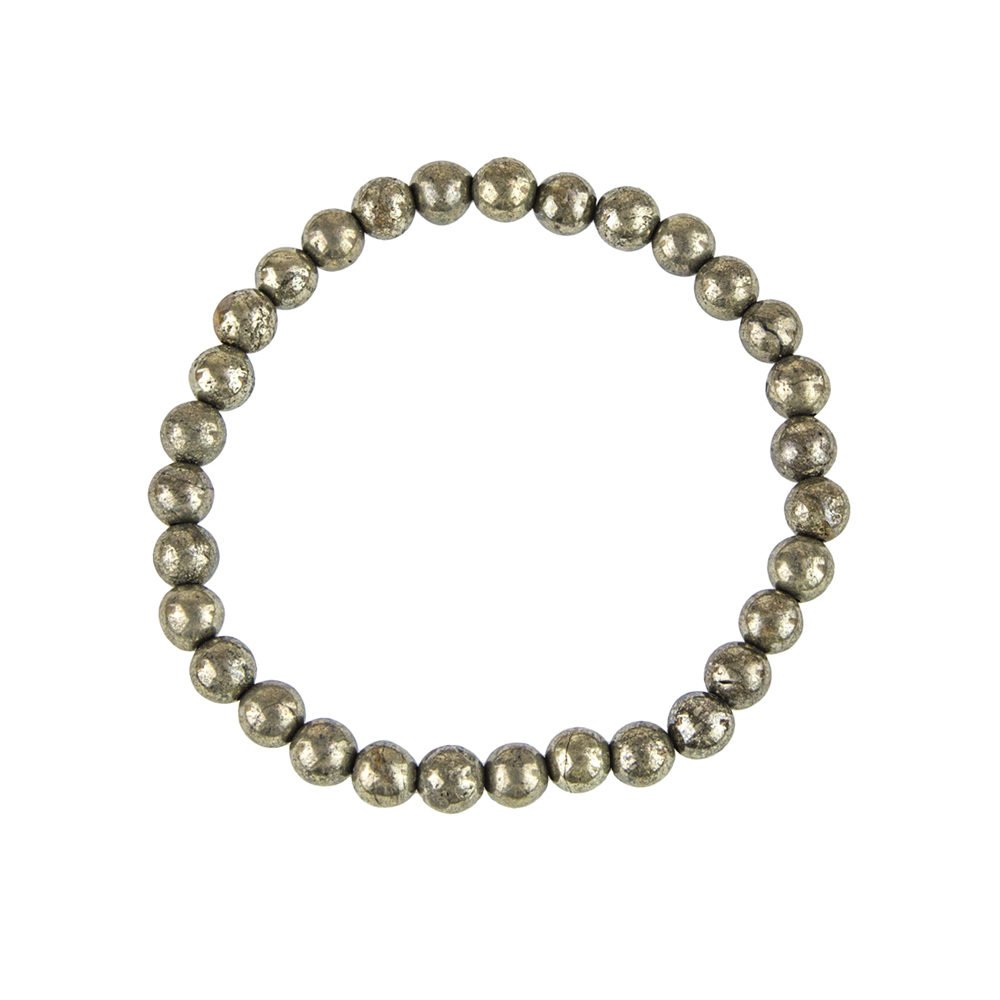 pulsera pirita de hierro piedras bolas 6mm
