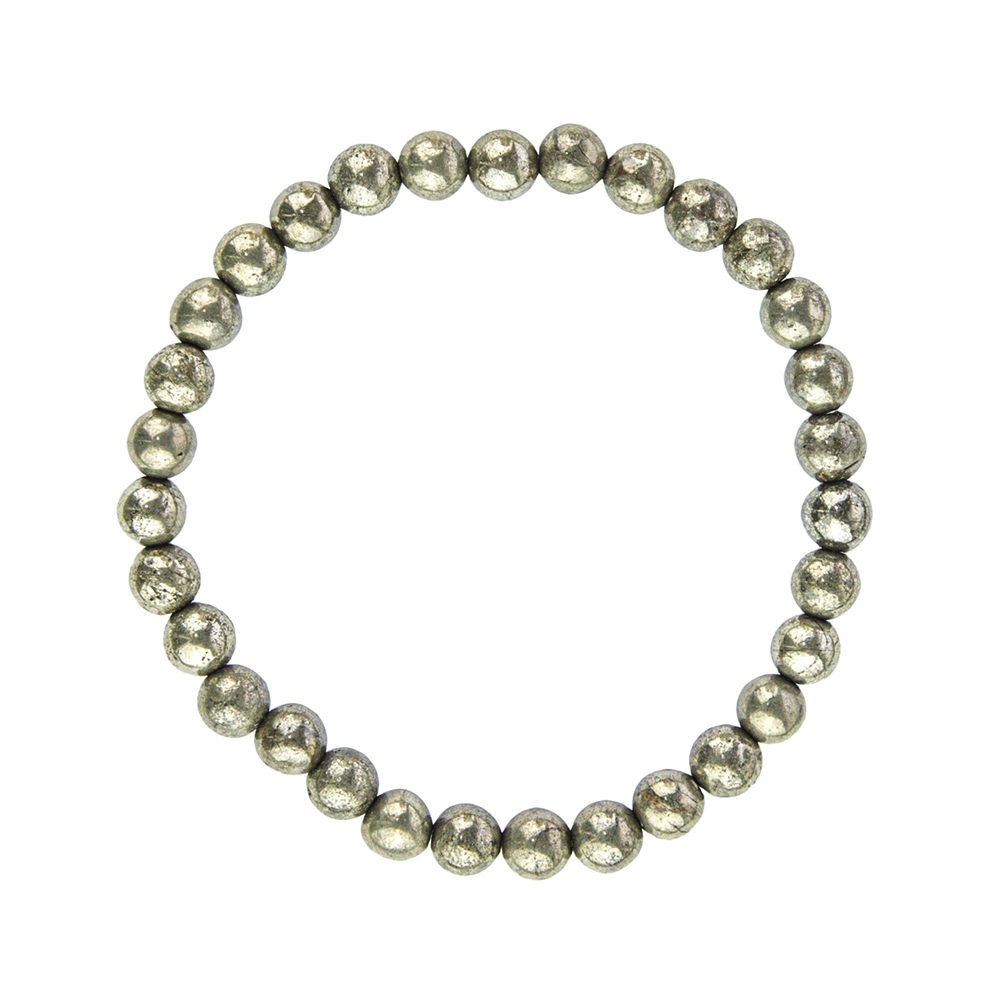 pulsera pirita de hierro piedras bolas 6mm