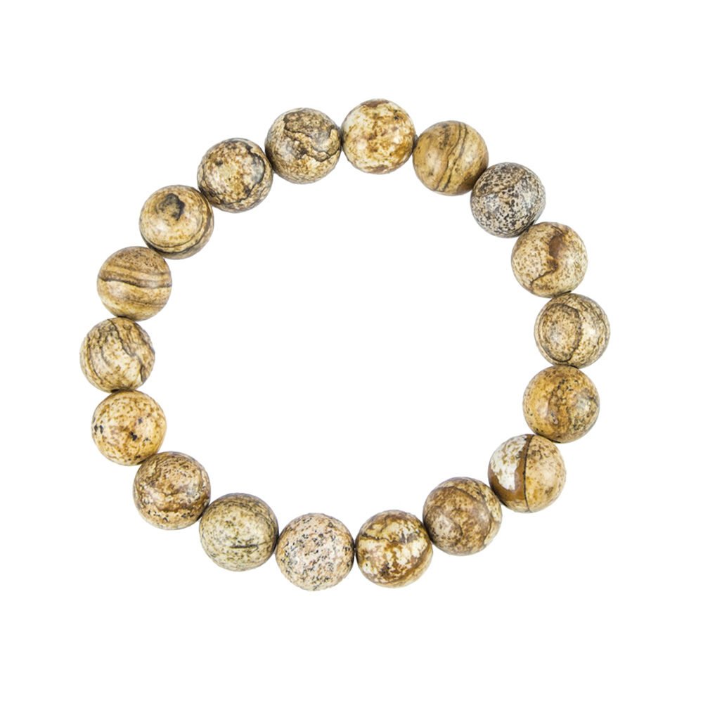 pulsera jaspe paisaje piedras bolas 10mm