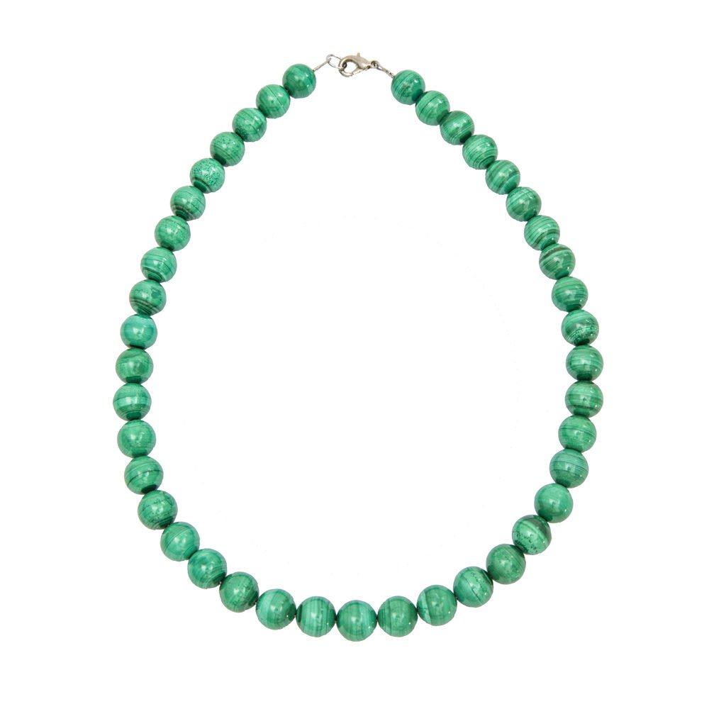 collar malaquita piedras bolas 10mm