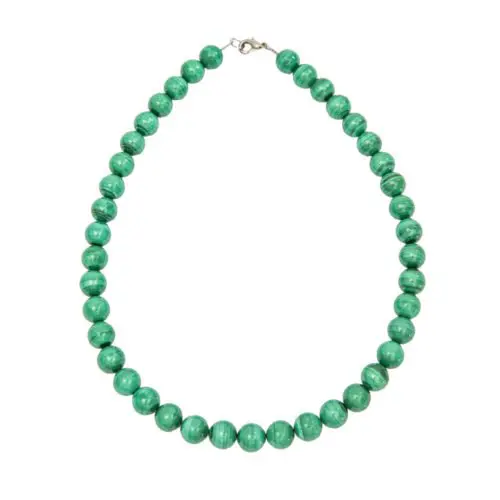 collar malaquita piedras bolas 10mm