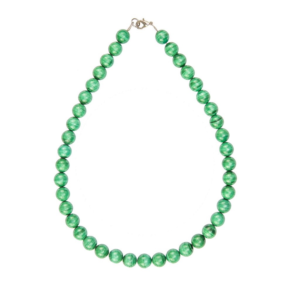 collar malaquita piedras bolas 10mm