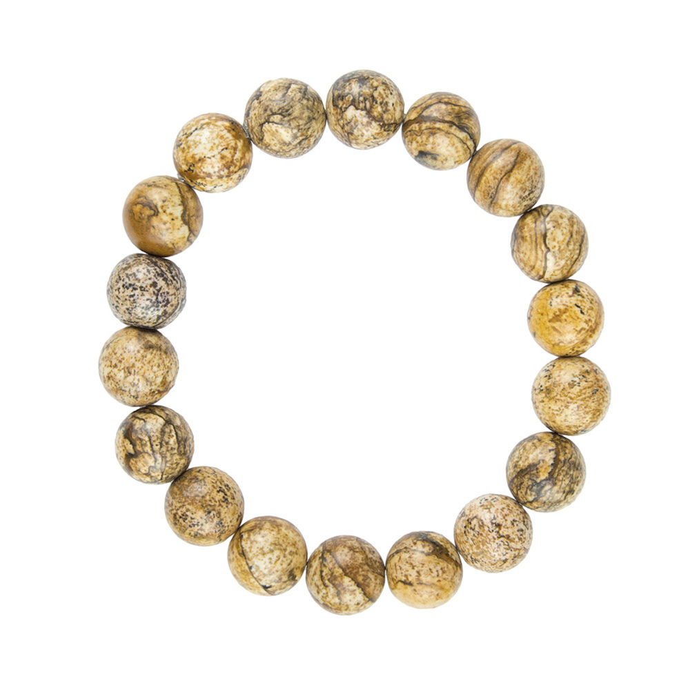 pulsera jaspe paisaje piedras bolas 10mm