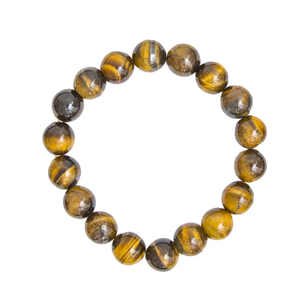 bracelet oeil de tigre pierres boules 10mm