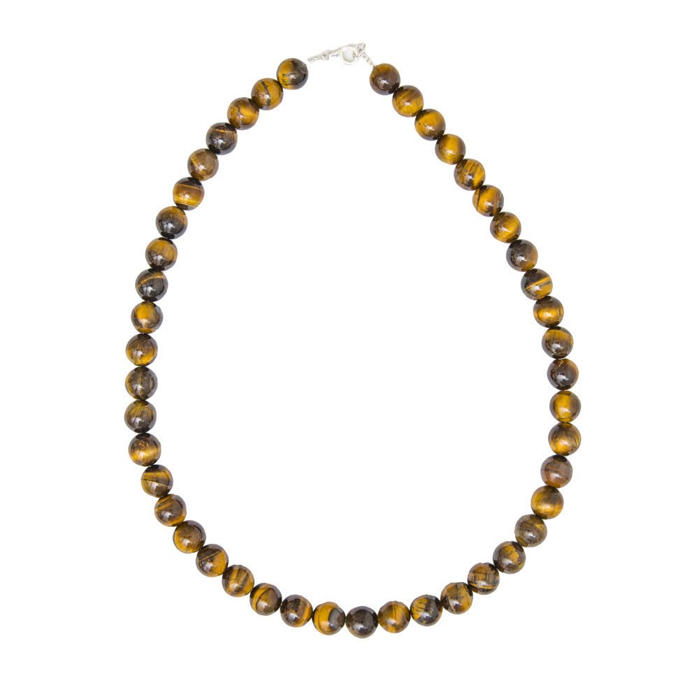 collar ojo de tigre piedras bolas 10mm